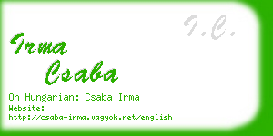 irma csaba business card